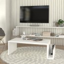 Τραπεζάκι σαλονιού Regnar Megapap χρώμα λευκό 100,6x55x31,8εκ.