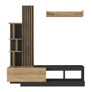 Σύνθεση τηλεόρασης Vermont Megapap χρώμα ανθρακί - sepet oak 180x40x193,8εκ.