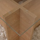 Τραπεζάκι σαλονιού Vetrino Megapap γυάλινο χρώμα honey oak 105x65x40εκ.