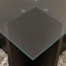 Τραπεζάκι σαλονιού Vetrino Megapap γυάλινο χρώμα black wood 105x65x40εκ.