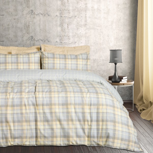 DAS HOME ΣΕΤ ΣΕΝΤΟΝΙΑ ΥΠΕΡΔΙΠΛΑ HAPPY FLANNEL 9639 GREY, TAUPE
