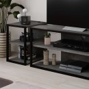 Έπιπλο τηλεόρασης γωνιακό Echo Megapap χρώμα γκρι ρετρό 98x37x45εκ.