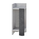 Κομοδίνο Elos Megapap αριστερό χρώμα λευκό αντικέ - γκρι ρετρό 25x27x60εκ.