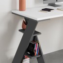 Γραφείο εργασίας Papillon Megapap χρώμα ανθρακί - λευκό 137x60x75εκ