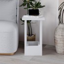 Τραπεζάκι βοηθητικό Tasos Megapap χρώμα λευκό 30x30x50,3εκ.