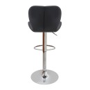 Σκαμπό μπαρ Dolores Megapap με ρυθμιζόμενο ύψος PU μαύρο - βάση χρωμίου 45,5x38x89/109εκ. | Σετ 2 τεμ