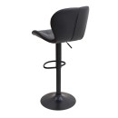 Σκαμπό μπαρ Dolores Megapap με ρυθμιζόμενο ύψος PU μαύρο - βάση μαύρο ματ 45,5x38x89/109εκ. | Σετ 2 τεμ