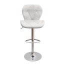 Σκαμπό μπαρ Dolores Megapap με ρυθμιζόμενο ύψος PU λευκό - βάση χρωμίου 45,5x38x89/109εκ. | Σετ 2 τεμ