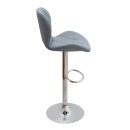 Σκαμπό μπαρ Dolores Megapap με ρυθμιζόμενο ύψος PU γκρι - βάση χρωμίου 45,5x38x89/109εκ. | Σετ 2 τεμ