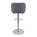 Σκαμπό μπαρ Dolores Megapap με ρυθμιζόμενο ύψος PU γκρι - βάση χρωμίου 45,5x38x89/109εκ. | Σετ 2 τεμ