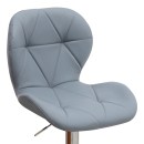 Σκαμπό μπαρ Dolores Megapap με ρυθμιζόμενο ύψος PU γκρι - βάση χρωμίου 45,5x38x89/109εκ. | Σετ 2 τεμ