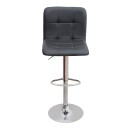 Σκαμπό μπαρ Carmelo Megapap με ρυθμιζόμενο ύψος PU μαύρο - βάση χρωμίου 45x42x90/113εκ. | Σετ 2 τεμ