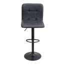 Σκαμπό μπαρ Carmelo Megapap με ρυθμιζόμενο ύψος PU μαύρο - βάση μαύρο ματ 45x42x90/113εκ. | Σετ 2 τεμ