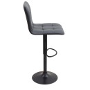 Σκαμπό μπαρ Carmelo Megapap με ρυθμιζόμενο ύψος PU μαύρο - βάση μαύρο ματ 45x42x90/113εκ. | Σετ 2 τεμ