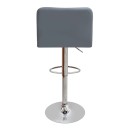 Σκαμπό μπαρ Carmelo Megapap με ρυθμιζόμενο ύψος PU γκρι - βάση χρωμίου 45x42x90/113εκ. | Σετ 2 τεμ