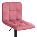 Σκαμπό μπαρ Carmelo Megapap με ρυθμιζόμενο ύψος βελούδο σάπιο μήλο - βάση μαύρο ματ 45x42x90/113εκ. | Σετ 2 τεμ