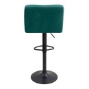 Σκαμπό μπαρ Carmelo Megapap με ρυθμιζόμενο ύψος βελούδο κυπαρισσί - βάση μαύρο ματ 45x42x90/113εκ. | Σετ 2 τεμ