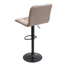 Σκαμπό μπαρ Carmelo Megapap με ρυθμιζόμενο ύψος βελούδο μπεζ - βάση μαύρο ματ 45x42x90/113εκ. | Σετ 2 τεμ