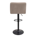 Σκαμπό μπαρ Carmelo Megapap με ρυθμιζόμενο ύψος βελούδο μπεζ - βάση μαύρο ματ 45x42x90/113εκ. | Σετ 2 τεμ