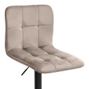 Σκαμπό μπαρ Carmelo Megapap με ρυθμιζόμενο ύψος βελούδο μπεζ - βάση μαύρο ματ 45x42x90/113εκ. | Σετ 2 τεμ