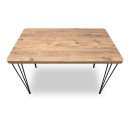 Σετ τραπεζαρία 5τμχ Roger - Kevin Megapap Mdf - ύφασμα χρώμα ακακίας - λαδί 120x70x75εκ.