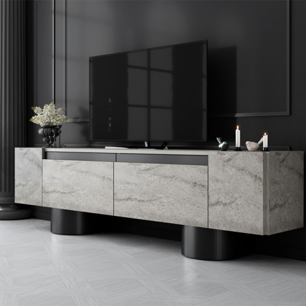 Έπιπλο τηλεόρασης Haven Megapap χρώμα travertine 180x30x50εκ.