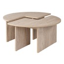 Τραπεζάκι σαλονιού σετ 2 τμχ Moira Megapap χρώμα travertine Ø90x41εκ.