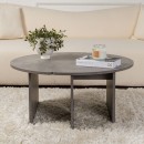 Τραπεζάκι σαλονιού σετ 2 τμχ Moira Megapap χρώμα γκρι σκυροδέματος Ø90x41εκ.