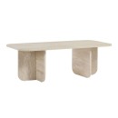 Τραπεζάκι σαλονιού Becaj Megapap χρώμα travertine 120x60x41,4εκ.