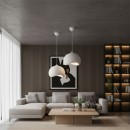 Φωτιστικό οροφής Yontu Megapap E27 fiberglass μονόφωτο χρώμα λευκό 34x29x120εκ.