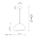 Φωτιστικό οροφής Lora Megapap E27 fiberglass μονόφωτο χρώμα λευκό 32x28x120εκ.