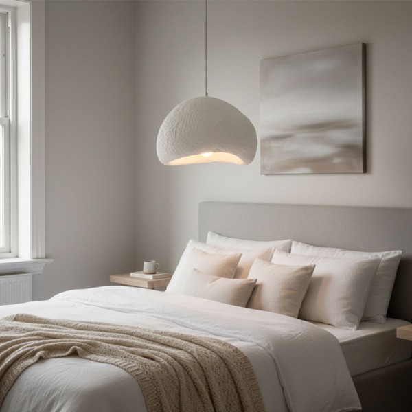 Φωτιστικό οροφής Nua Megapap E27 fiberglass μονόφωτο χρώμα λευκό 40x38x120εκ.