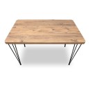 Σετ τραπεζαρία 5τμχ Roger - Bianca Megapap Mdf - ύφασμα χρώμα ακακίας - ανοιχτό μπεζ 120x70x75εκ.