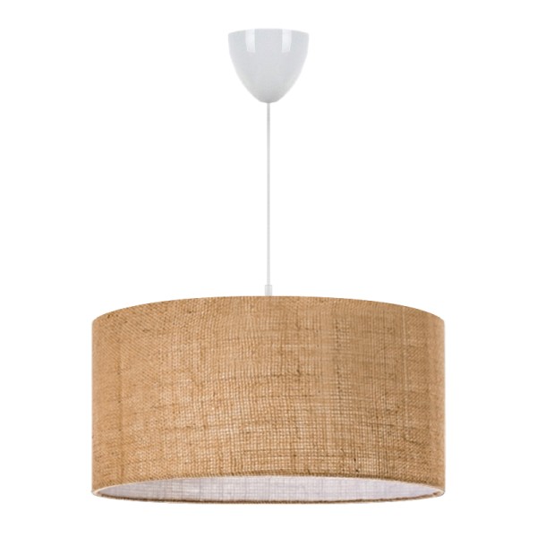 Φωτιστικό οροφής Monahan Megapap E27 γιούτα μονόφωτο χρώμα μπεζ 38x21x70εκ.