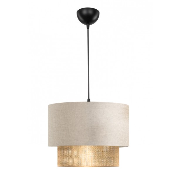 Φωτιστικό οροφής Lucifer Megapap E27 υφασμάτινο μονόφωτο χρώμα κρεμ 30x20x70εκ.