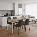 Τραπέζι Jemmy Megapap επεκτεινόμενο χρώμα φυσικό - λευκό 120/153x75x77εκ.