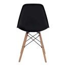 Καρέκλα τραπεζαρίας Nova Megapap PP μαύρο - ξύλινο φυσικό πόδι 46x51x80εκ. | Σετ 4 τεμ