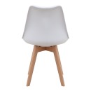 Καρέκλα τραπεζαρίας Viva Megapap PP - PU λευκό - ξύλινο φυσικό πόδι 48,5x54x80εκ. | Σετ 4 τεμ