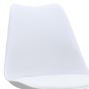 Καρέκλα τραπεζαρίας Viva Megapap PP - PU λευκό - ξύλινο φυσικό πόδι 48,5x54x80εκ. | Σετ 4 τεμ