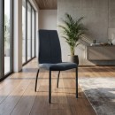 Καρέκλα τραπεζαρίας Fina Megapap ανθρακί ύφασμα - μεταλλικό μαύρο πόδι 43x58x95εκ. | Σετ 4 τεμ