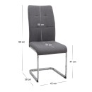 Καρέκλα τραπεζαρίας Laura Megapap γκρι ύφασμα - μεταλλική βάση χρωμίου 42x58x98εκ. | Σετ 4 τεμ
