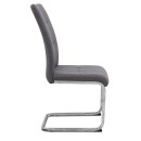 Καρέκλα τραπεζαρίας Laura Megapap γκρι ύφασμα - μεταλλική βάση χρωμίου 42x58x98εκ. | Σετ 4 τεμ