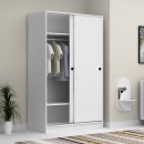 Ντουλάπα ρούχων Regio Megapap δίφυλλη συρόμενη χρώμα λευκό 120x60x200εκ.