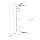 Ντουλάπα ρούχων Regio Megapap δίφυλλη συρόμενη χρώμα φυσικό οξιάς 120x60x200εκ.