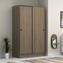 Ντουλάπα ρούχων Regio Megapap δίφυλλη συρόμενη χρώμα καρυδί 120x60x200εκ.