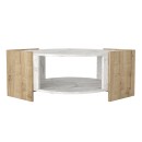 Τραπεζάκι σαλονιού Marbel Megapap χρώμα sapphire oak - λευκό εφέ μαρμάρου 75x75x40εκ.