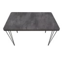 Σετ τραπεζαρία 5τμχ Roger - Christy Megapap Mdf - ύφασμα χρώμα σκούρο γκρι σκυροδέματος - ανθρακί 120x70x75εκ.