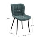 Σετ τραπεζαρία 5τμχ Roger - Chiara Megapap Mdf - ύφασμα χρώμα σκούρο γκρι σκυροδέματος - πράσινο 120x70x75εκ.