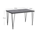 Σετ τραπεζαρία 5τμχ Roger - Chiara Megapap Mdf - ύφασμα χρώμα σκούρο γκρι σκυροδέματος - πράσινο 120x70x75εκ.