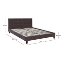 Κρεβάτι Sissy Megapap από τεχνόδερμα χρώμα καφέ 160x200εκ.